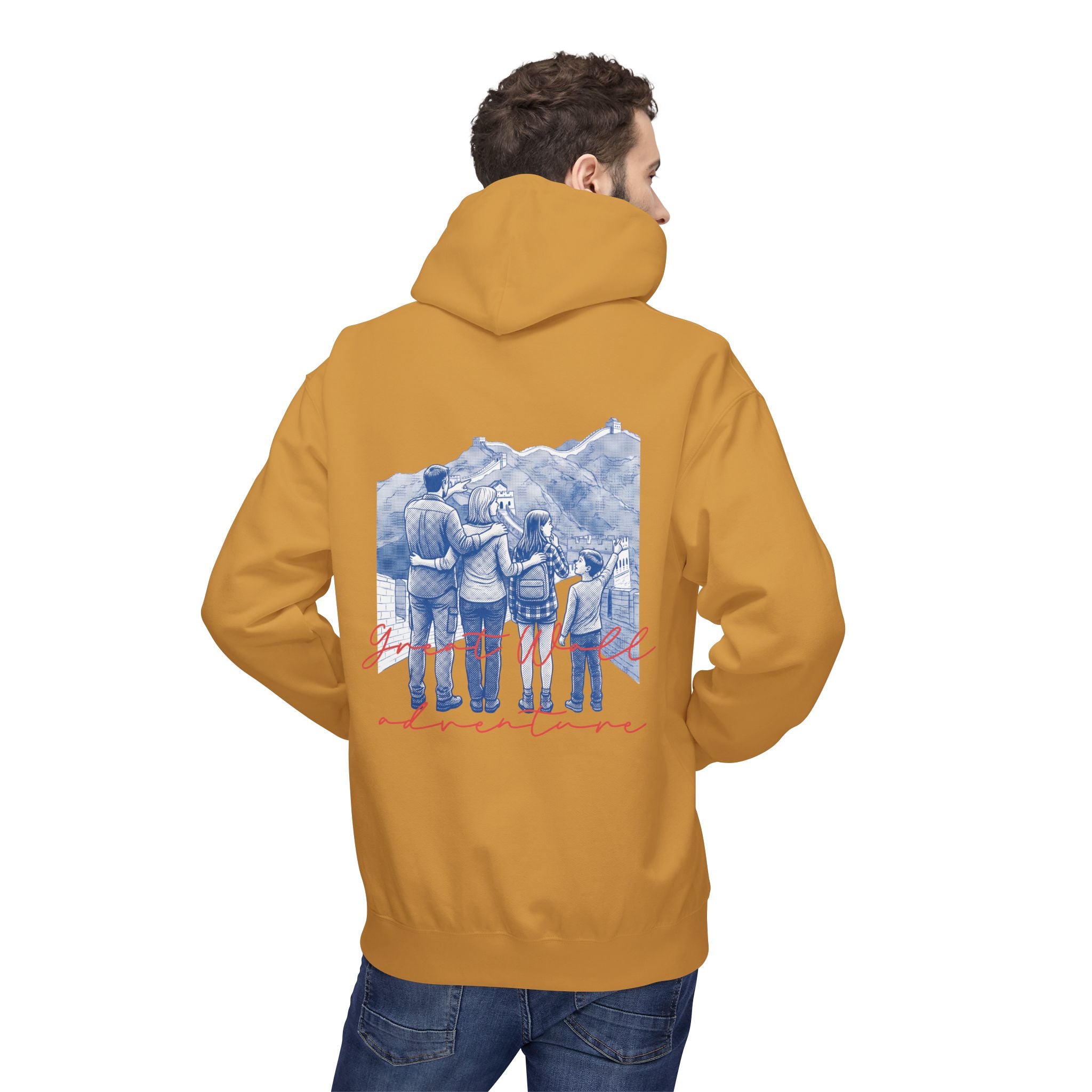 Great Wall Family Adventure Hoodie – Vintage Travel Landmark Graphic Pullover Sweatshirt
