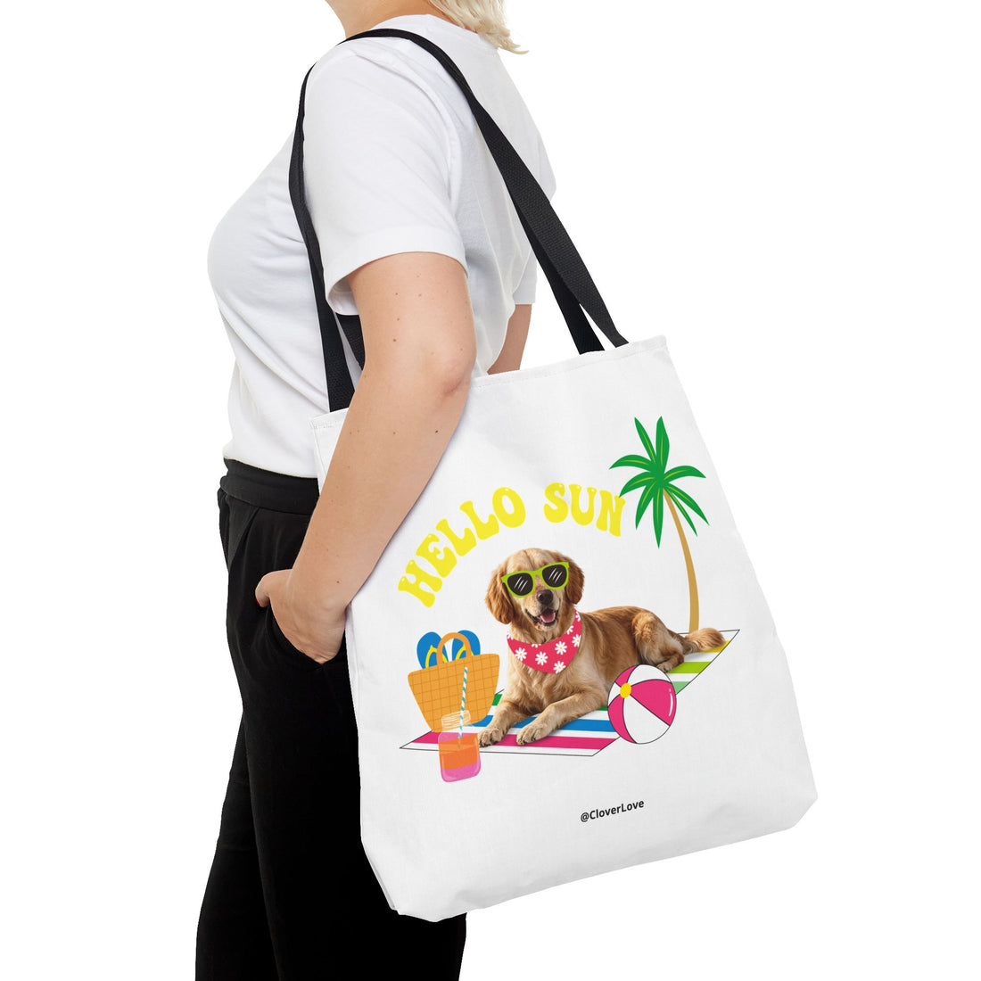 Funny Dog Tote Bag | Personalized Pet Photo Summer Canvas Bag
