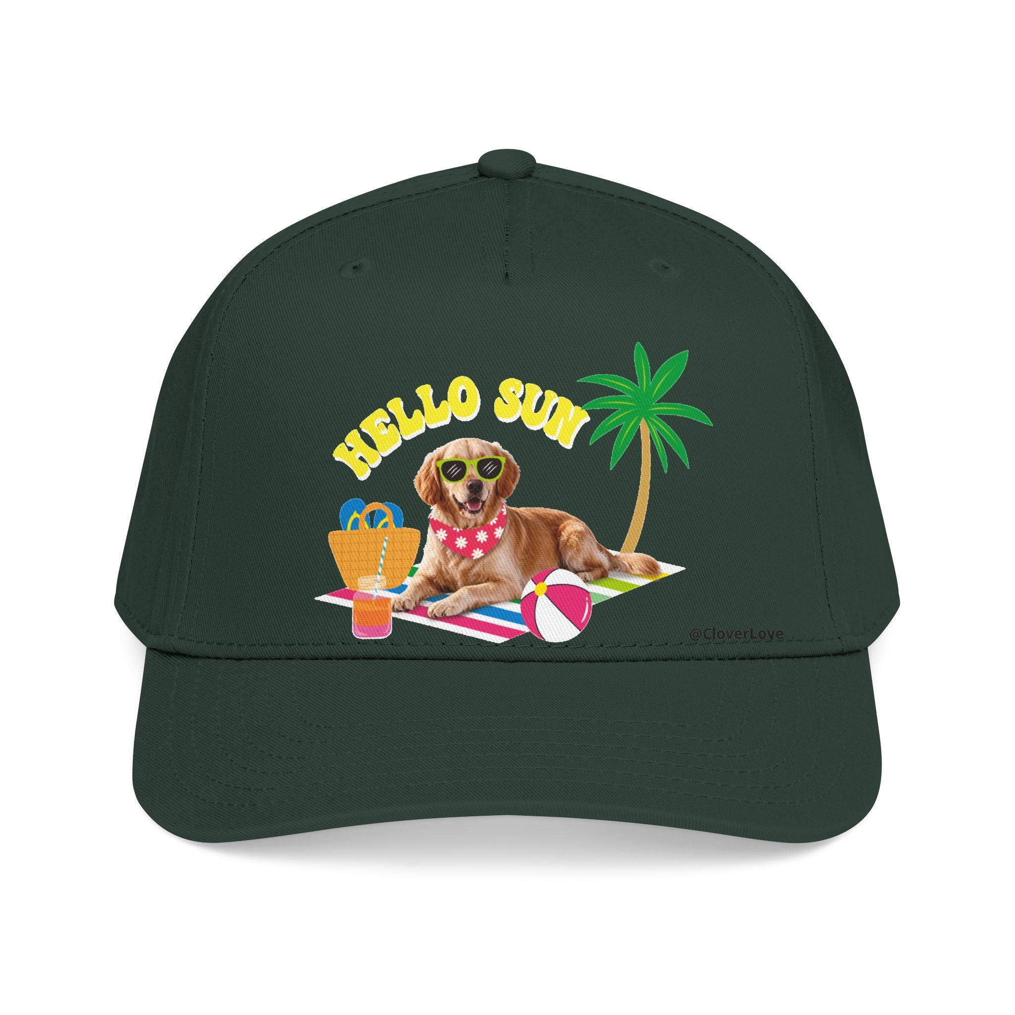 Custom Summer Dog Hat, Hello Sun Beach Puppy Baseball Cap, Personalized Pet Hat