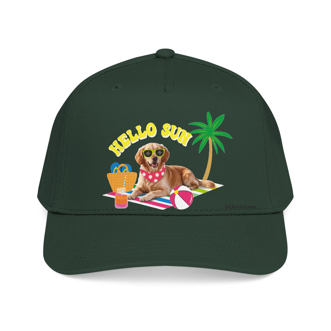 Custom Summer Dog Hat, Hello Sun Beach Puppy Baseball Cap, Personalized Pet Hat