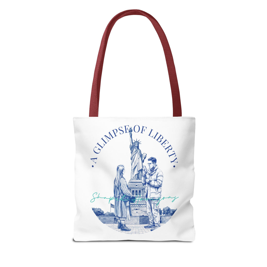 A Glimpse Of Liberty Travel Tote Bag | Statue of Liberty New York Canvas Tote Bag