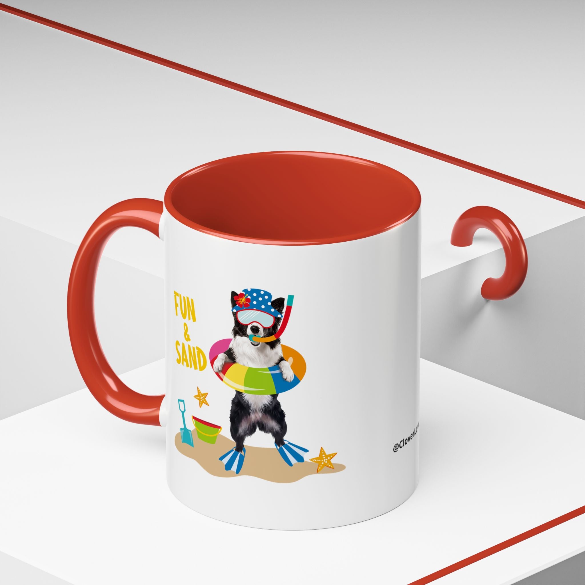 Summer Diving Dog Mug | Personalized Dog Photo Coffee Cup With Custom Text
