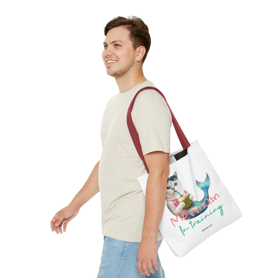 Custom Cat Tote Bag | Personalized Cat Photo Summer Canvas Bag