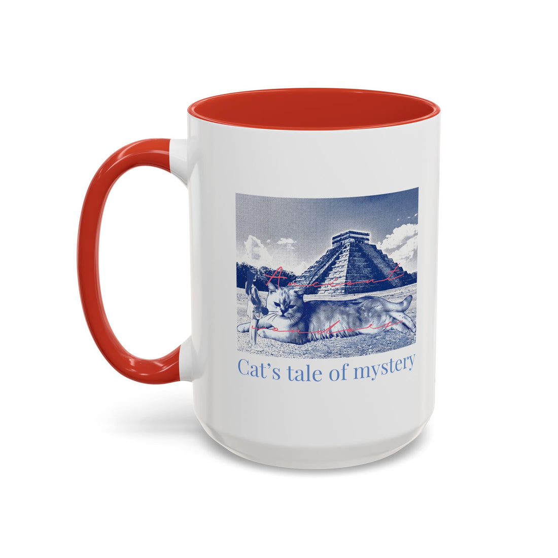 Chichen Itza Cat Travel Mug - Mexico Landmark Coffee Cup for Cat Lovers