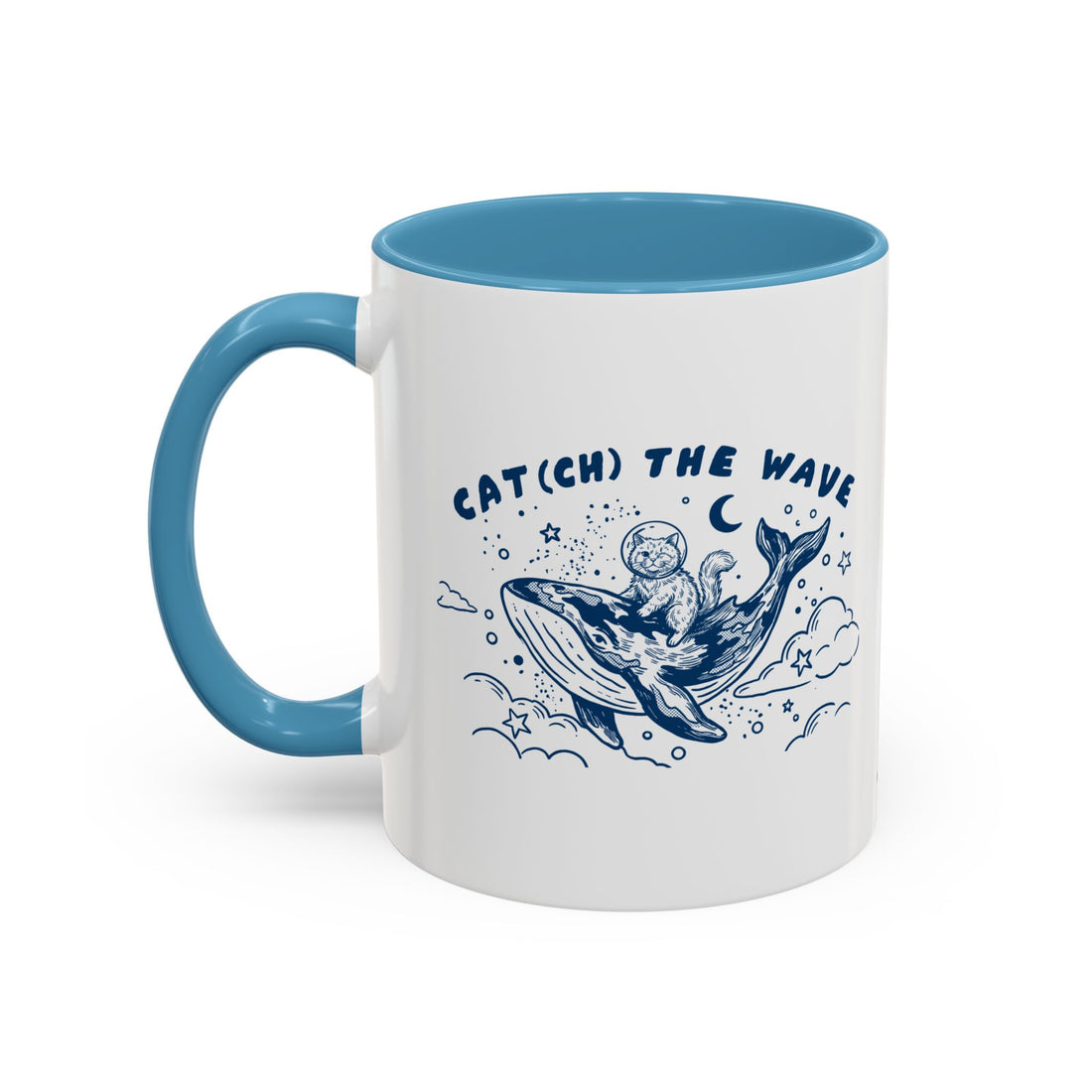 Cat's Wave Adventure Mug - Cute Cat Whale Ocean Coffee Cup