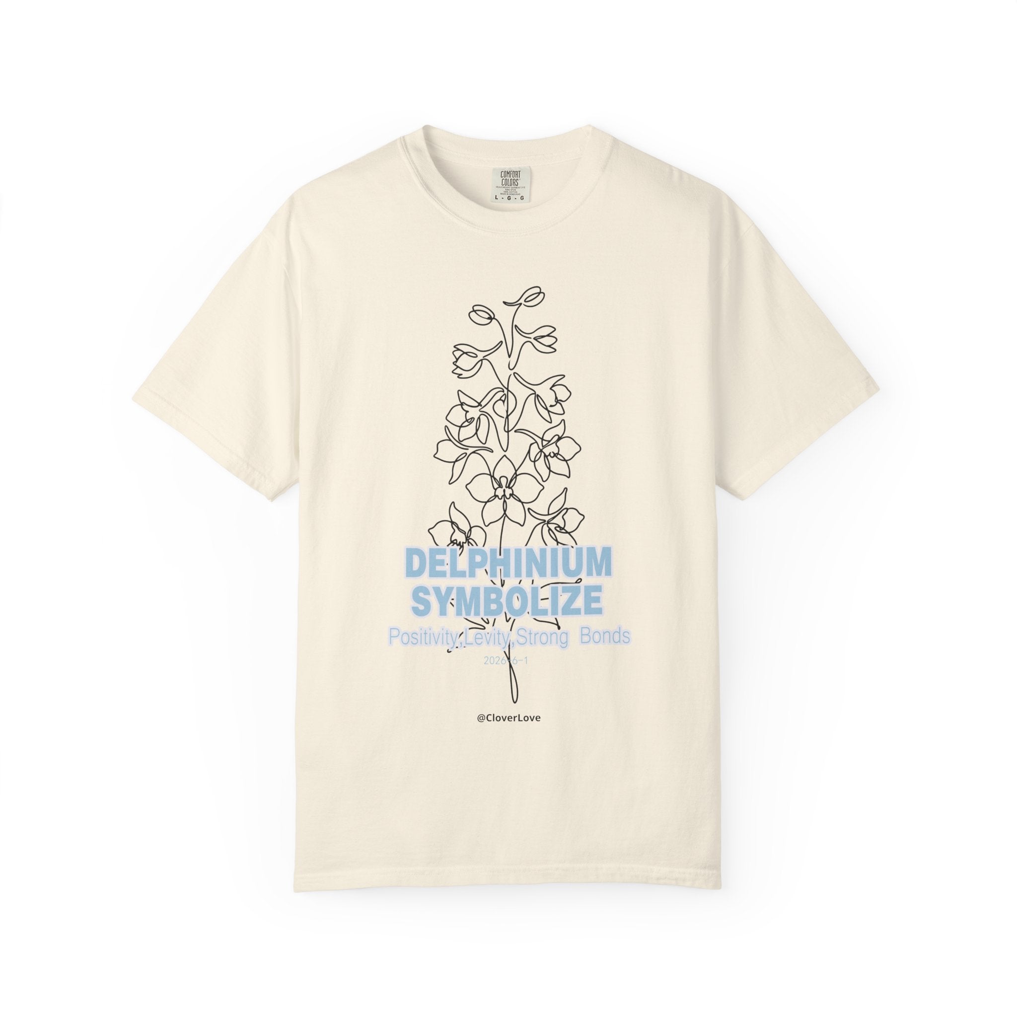 Delphinium Flower T-Shirt - Botanical Graphic Shirt for Flower Lovers