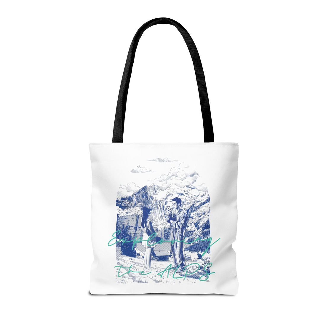 Travel Adventure Tote Bag | Vintage Mountain Explorer Canvas Bag