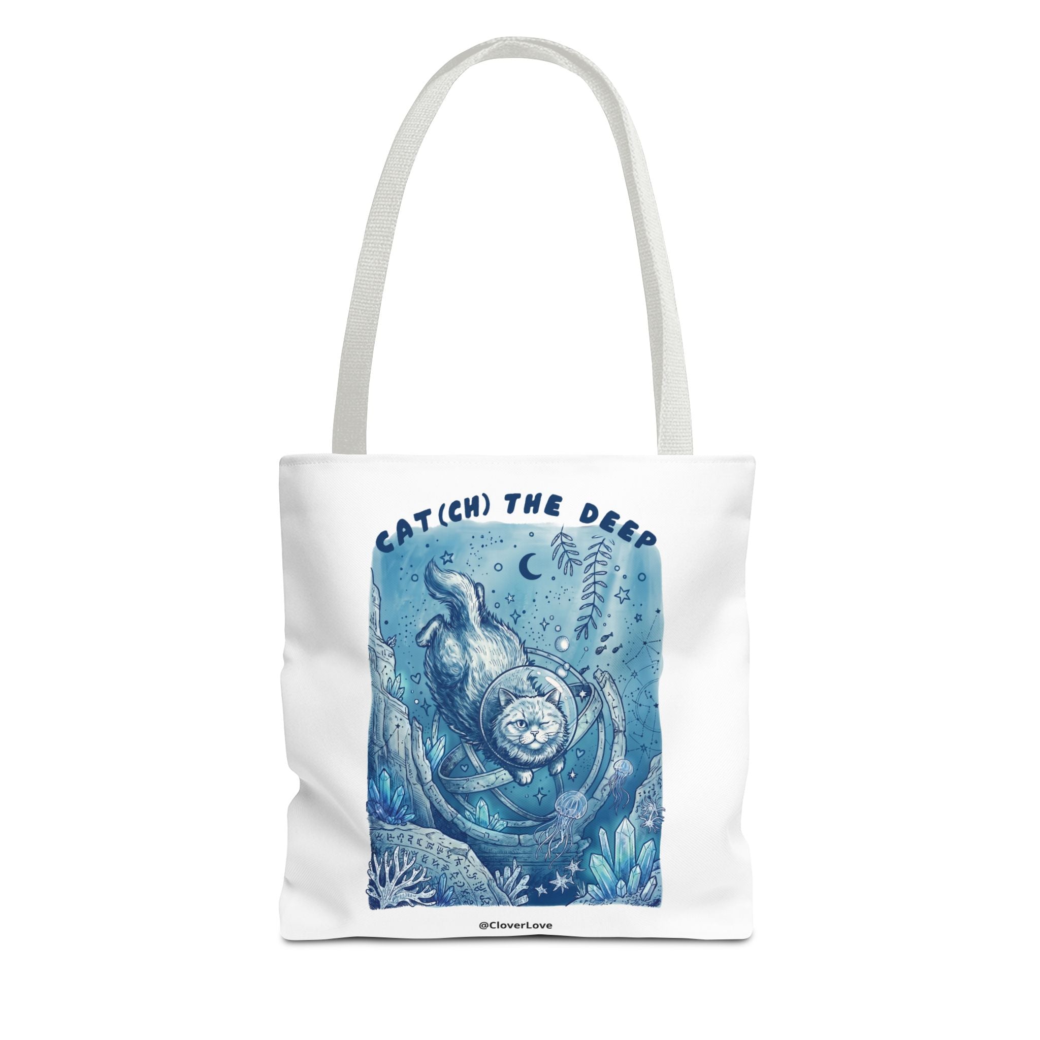 Cat Deep Sea Adventure Tote Bag | Vintage Ocean Explorer Canvas Bag