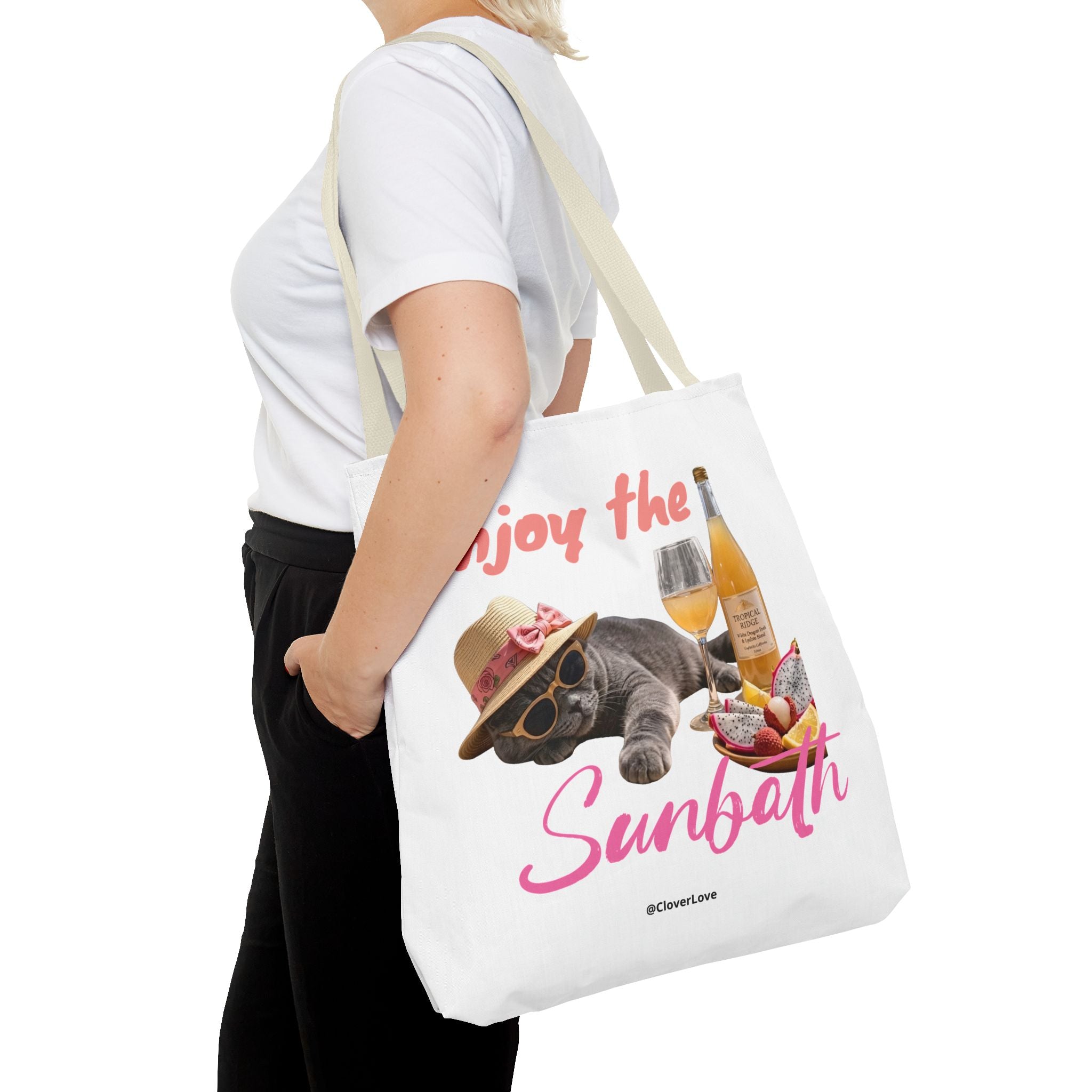Summer Cat Tote Bag | Personalized Cat Photo Canvas Bag