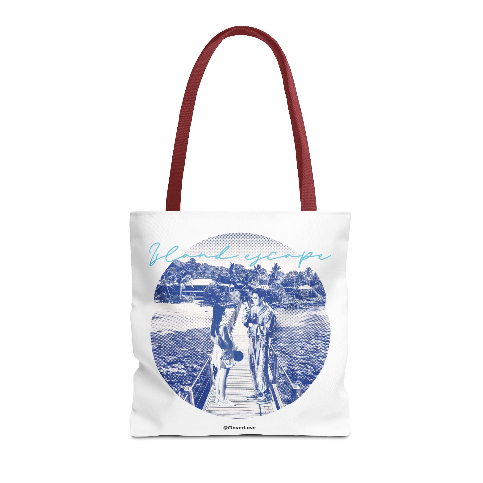 Island Escape Tote Bag | Vintage Beach Travel Canvas Bag