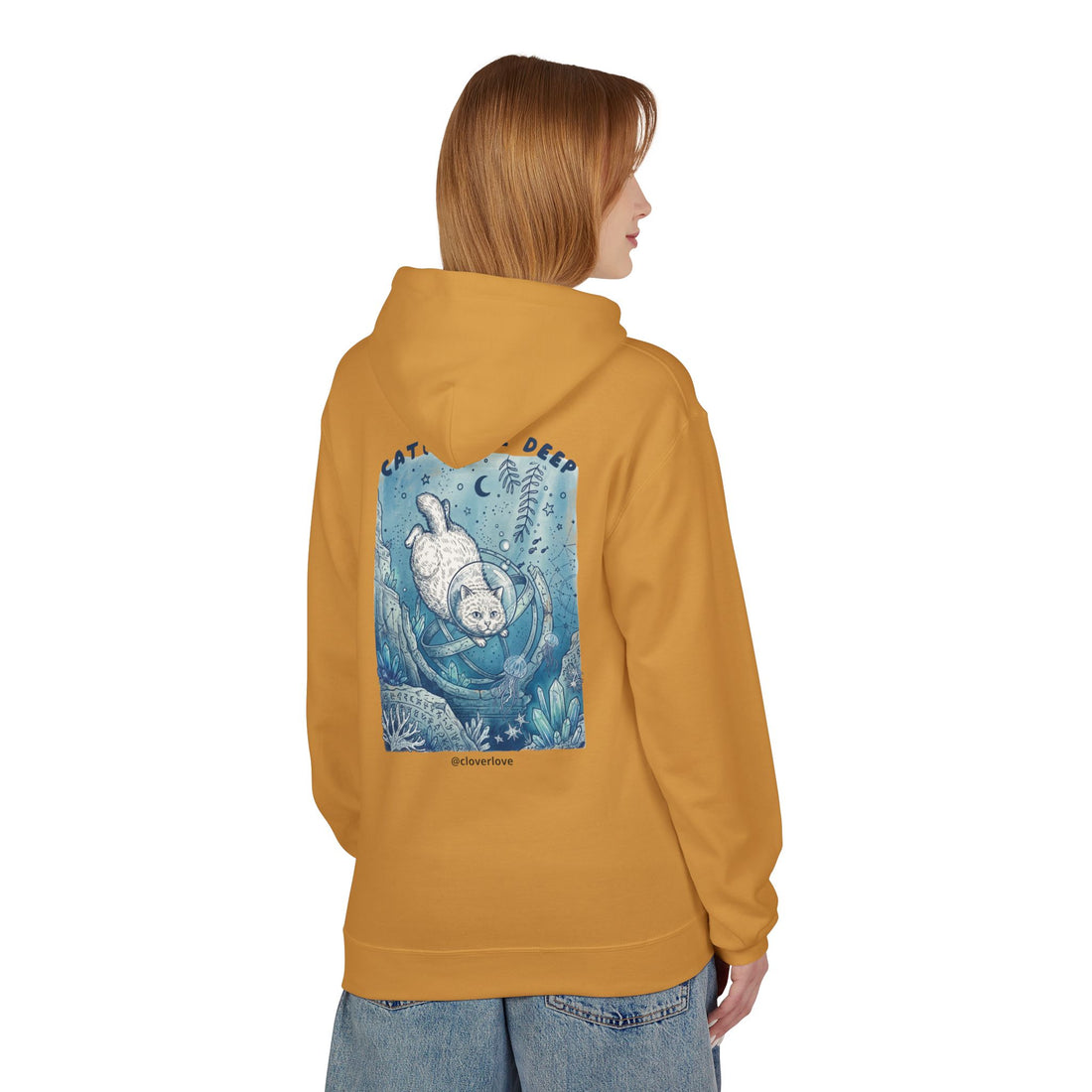Katzen-Tiefseeabenteuer-Kapuzenpulli | Vintage Ozeanforscher Grafik-Sweatshirt