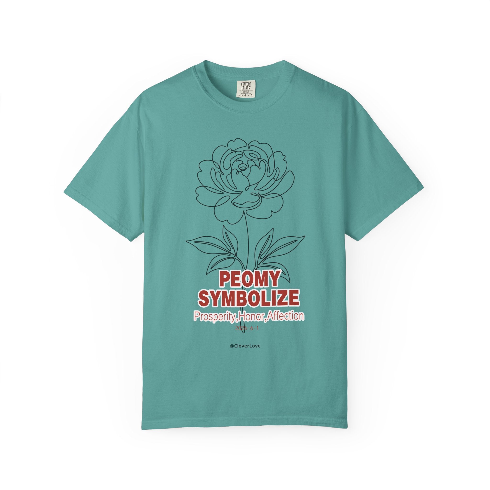 Peony Flower T-Shirt - Elegant Botanical Graphic Shirt for Flower Lovers