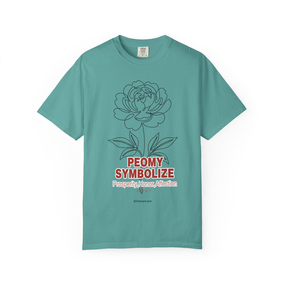Peony Flower T-Shirt - Elegant Botanical Graphic Shirt for Flower Lovers