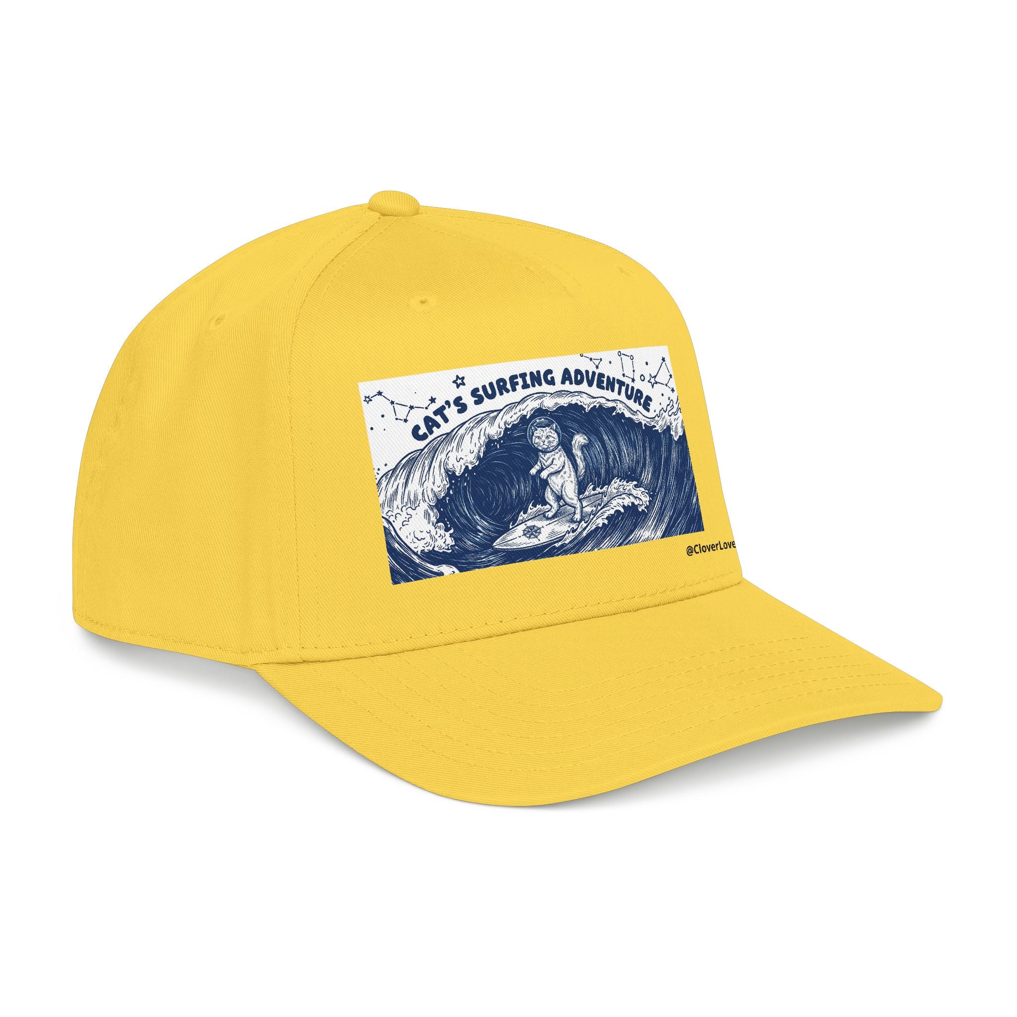 Cat Surfing Hat - Ocean Adventure Baseball Cap, Cute Cat Lover Gift