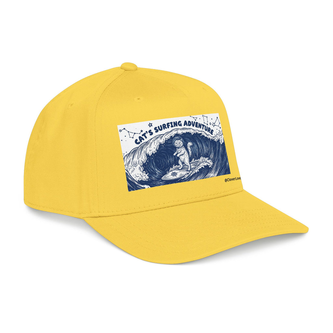 Cat Surfing Hat - Ocean Adventure Baseball Cap, Cute Cat Lover Gift