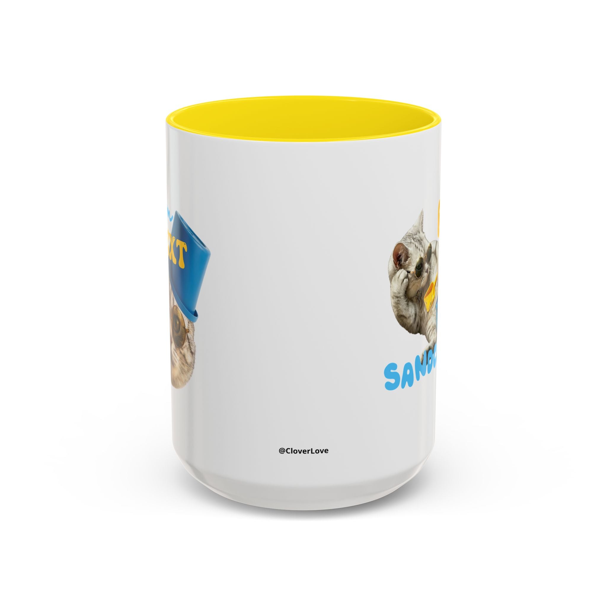 Lustige Sommerkatzen-Tasse | Personalisierte Strandkatzen-Kaffeetasse mit individuellem Text