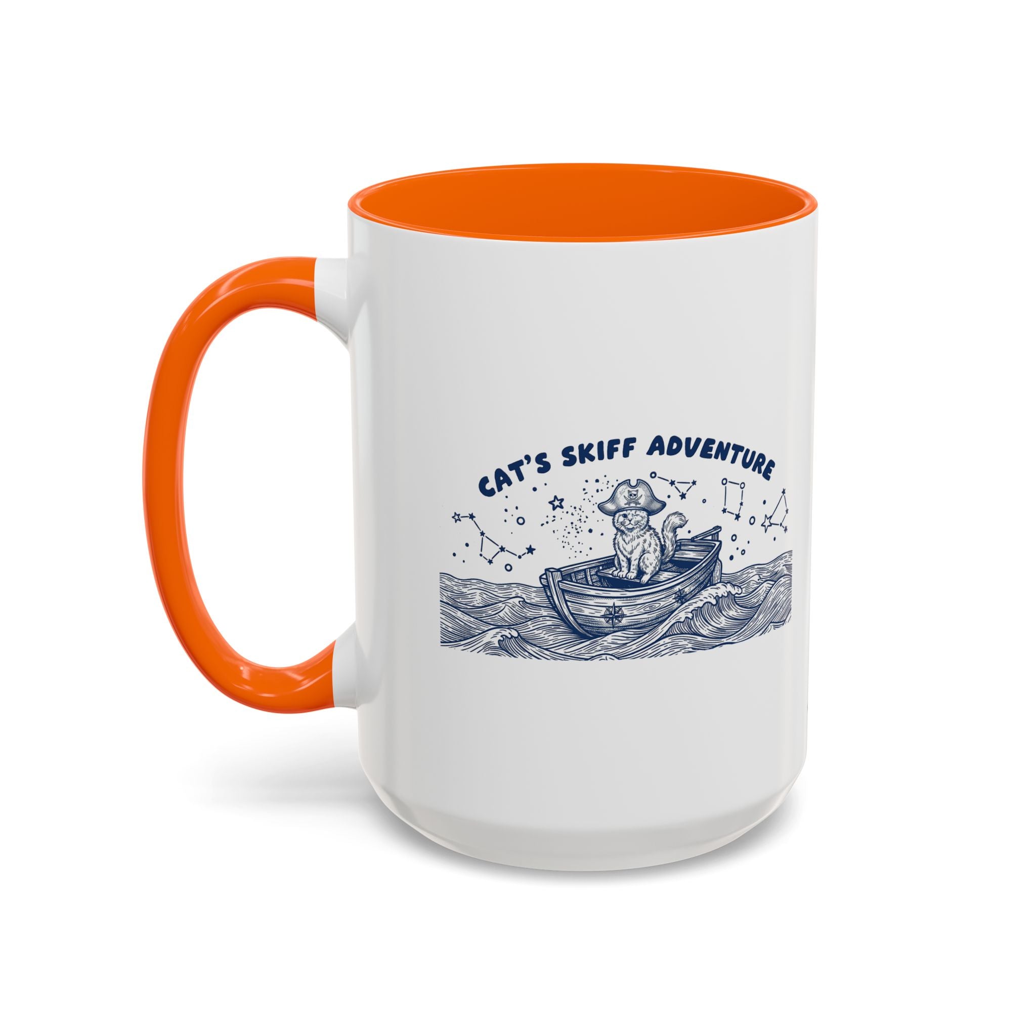 Cat's Skiff Adventure Ocean Mug - Cute Nautical Cat Lover Coffee Cup