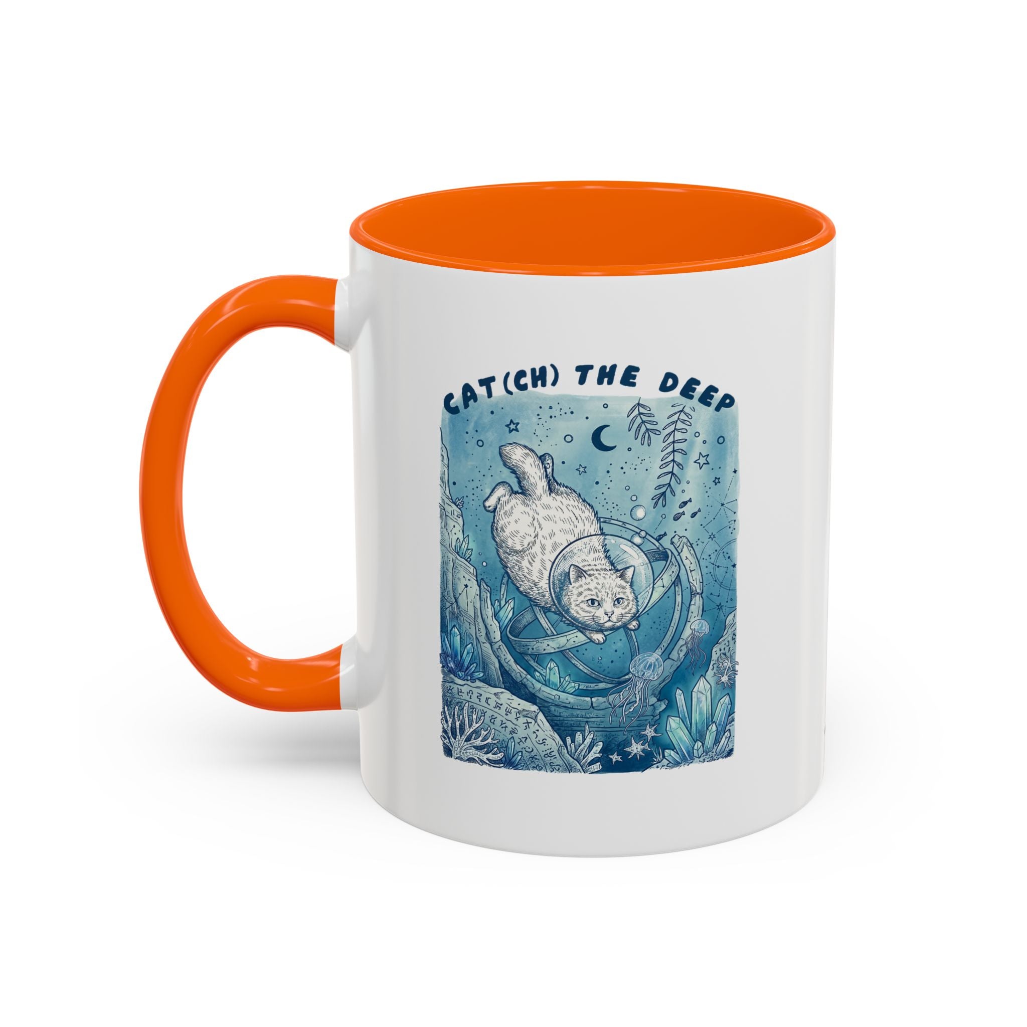 Cat's Deep Ocean Adventure Mug - Underwater Cat Lover Coffee Cup