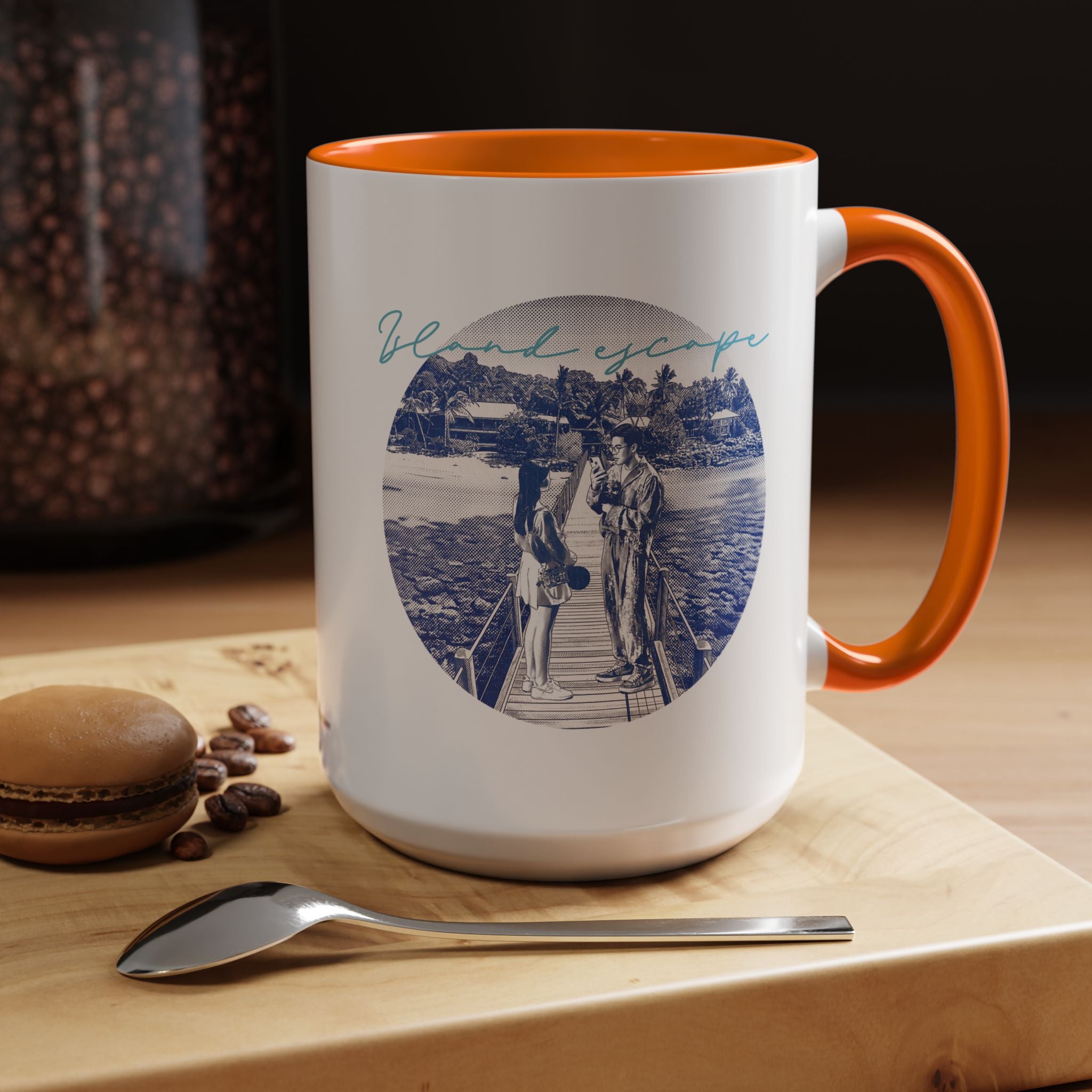Island Escape Travel Mug - Tropical Beach Coffee Cup for Travelers