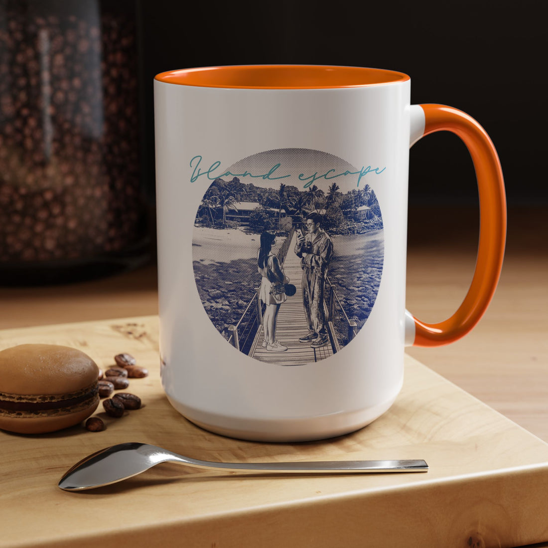 Island Escape Travel Mug - Tropical Beach Coffee Cup for Travelers
