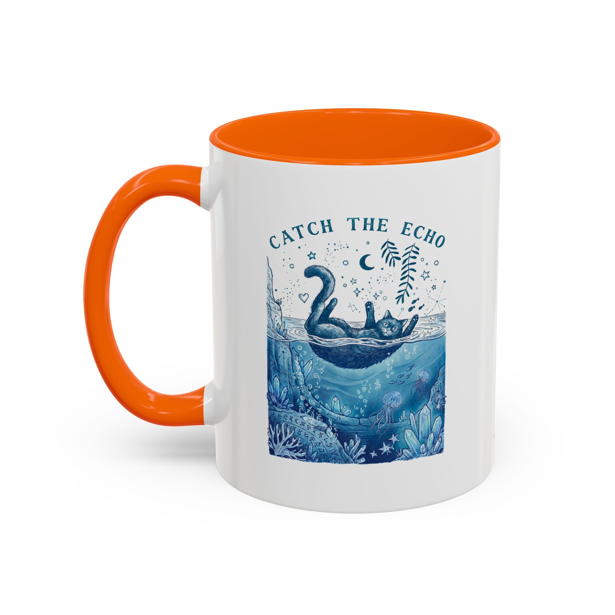 Cat's Ocean Echo Mug - Cute Underwater Cat Lover Coffee Cup