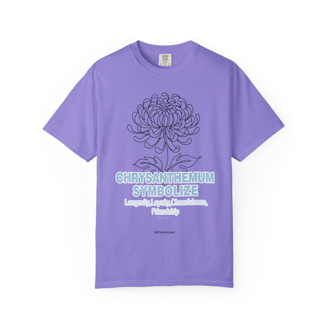 Chrysanthemum Flower T-Shirt - Botanical Graphic Shirt for Flower Lovers