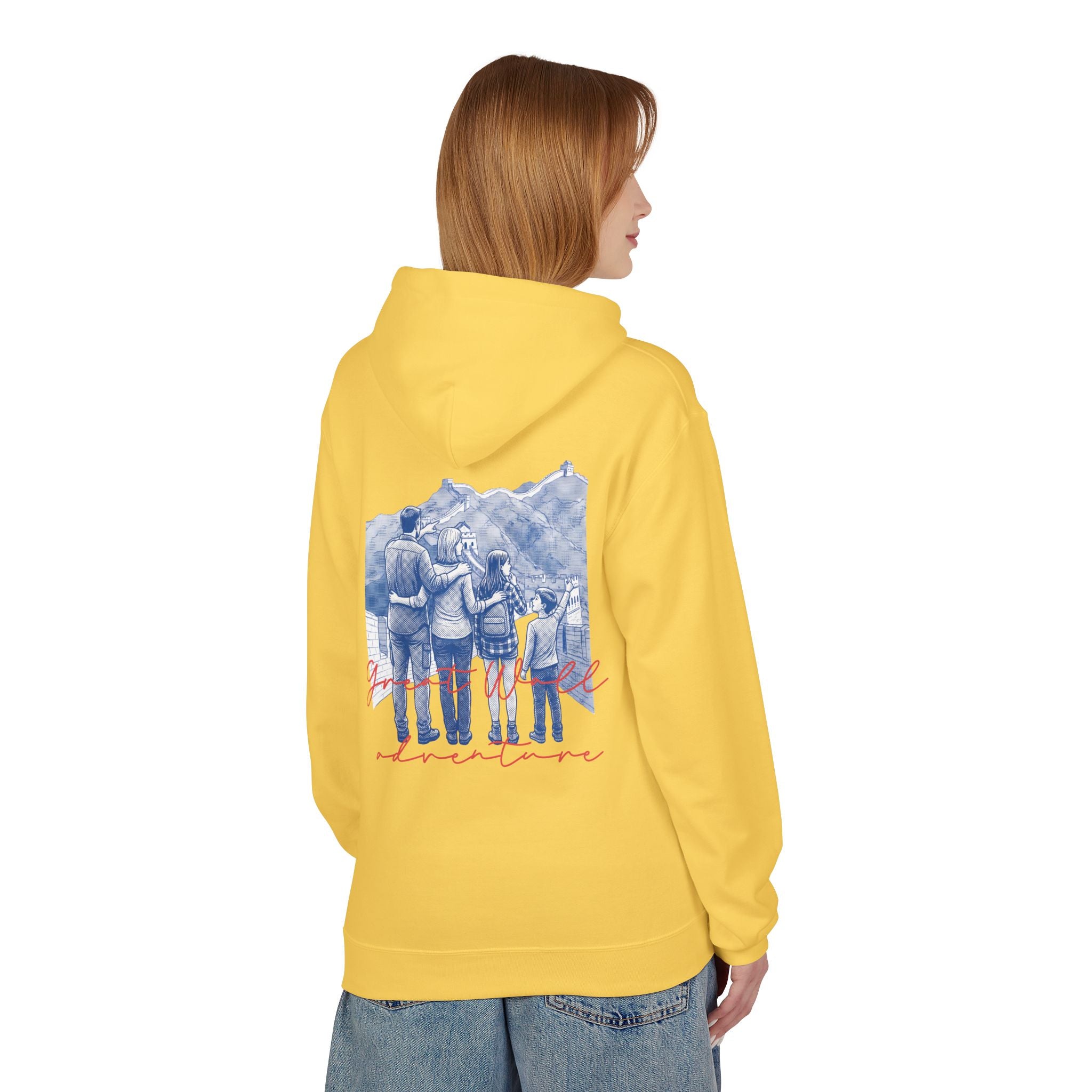 Great Wall Family Adventure Hoodie – Vintage Travel Landmark Graphic Pullover Sweatshirt