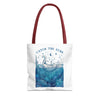 Cat Ocean Adventure Tote Bag | Vintage Underwater Graphic Canvas Bag