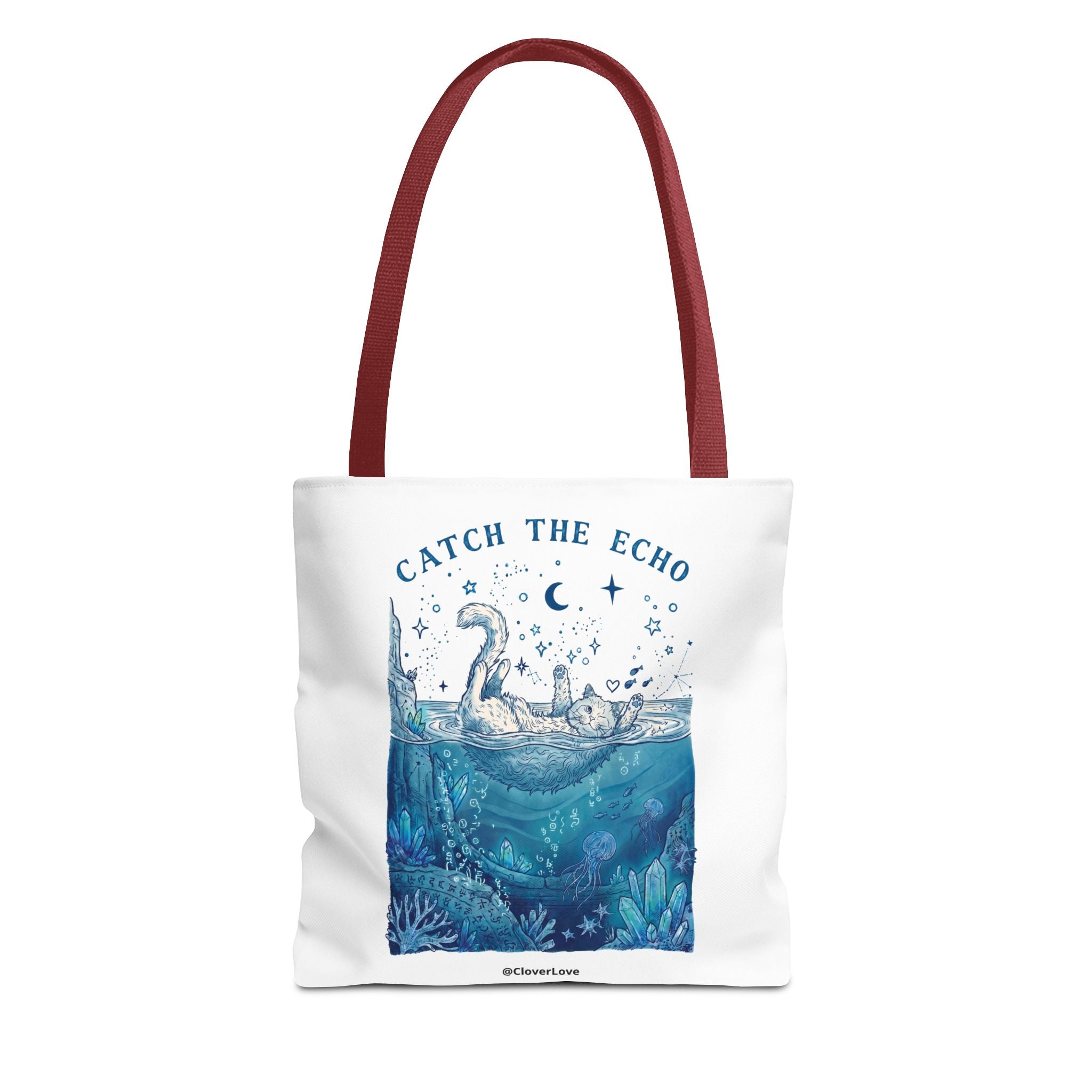 Cat Ocean Adventure Tote Bag | Vintage Underwater Graphic Canvas Bag
