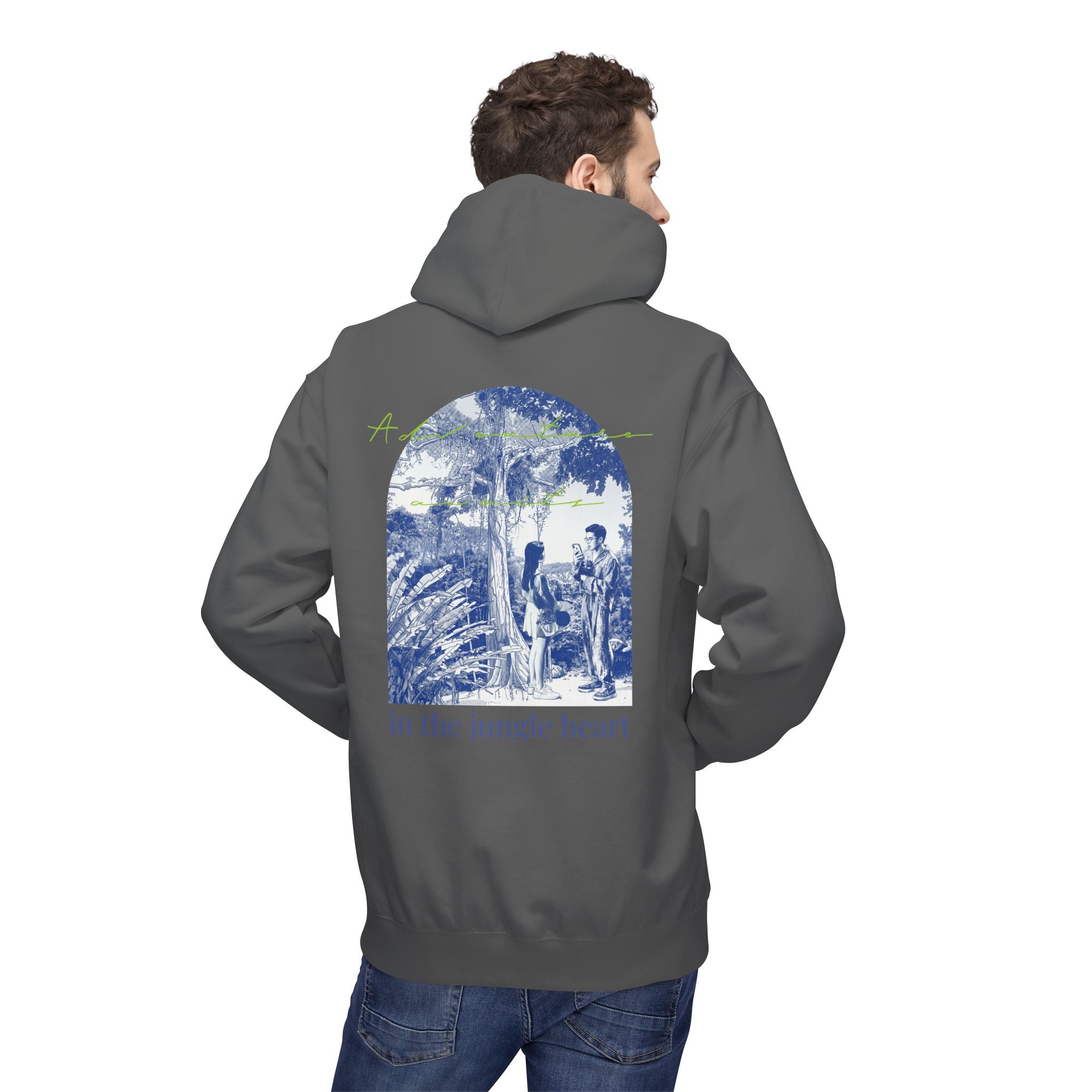 Jungle Adventure Hoodie – Vintage Tropical Travel Graphic Pullover Sweatshirt