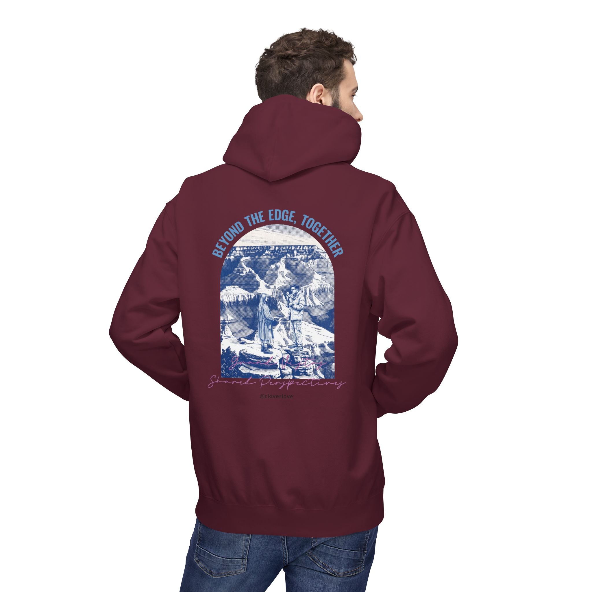 Beyond The Horizon Personalisierter Reise-Hoodie, Landschaftswahrzeichen Paar Geschenk