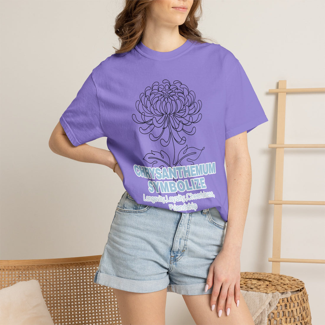 Chrysanthemum Flower T-Shirt - Botanical Graphic Shirt for Flower Lovers