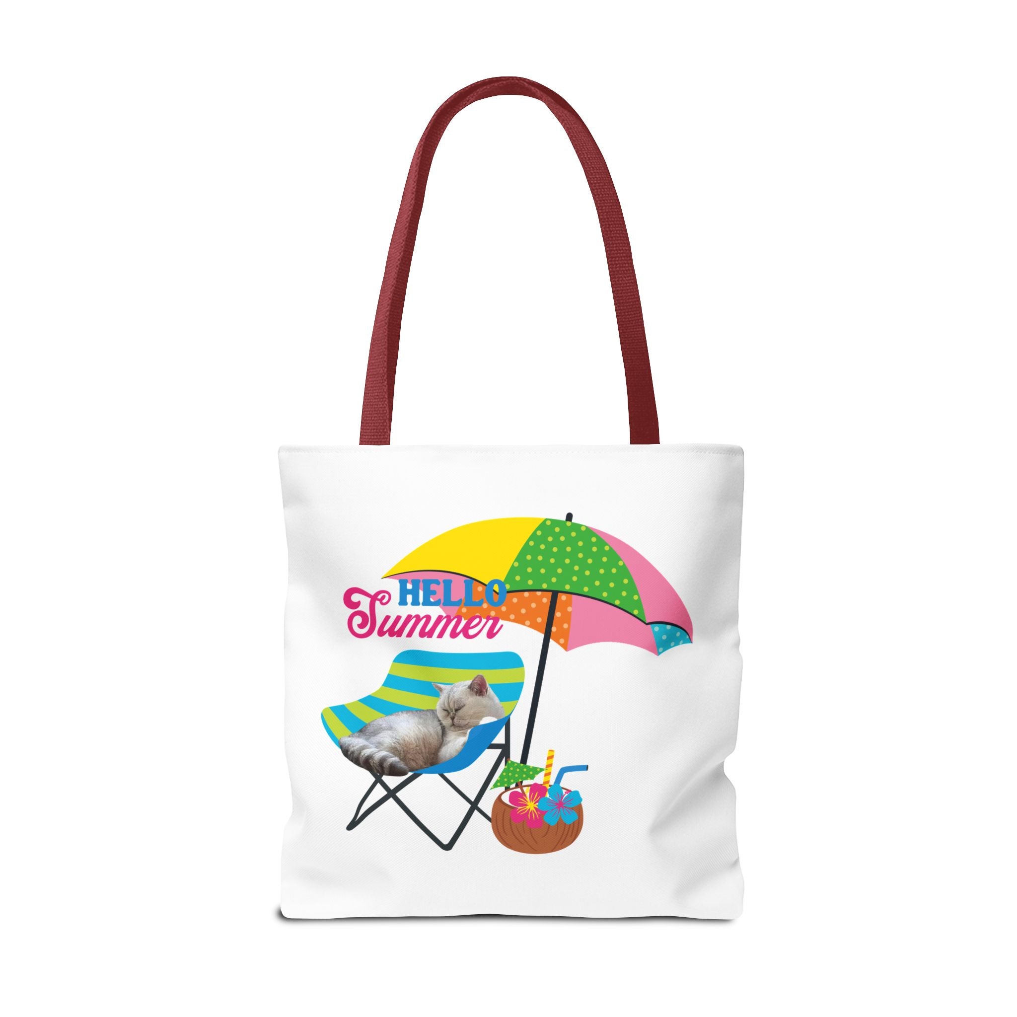 Summer Cat Tote Bag | Personalized Pet Photo Canvas Bag