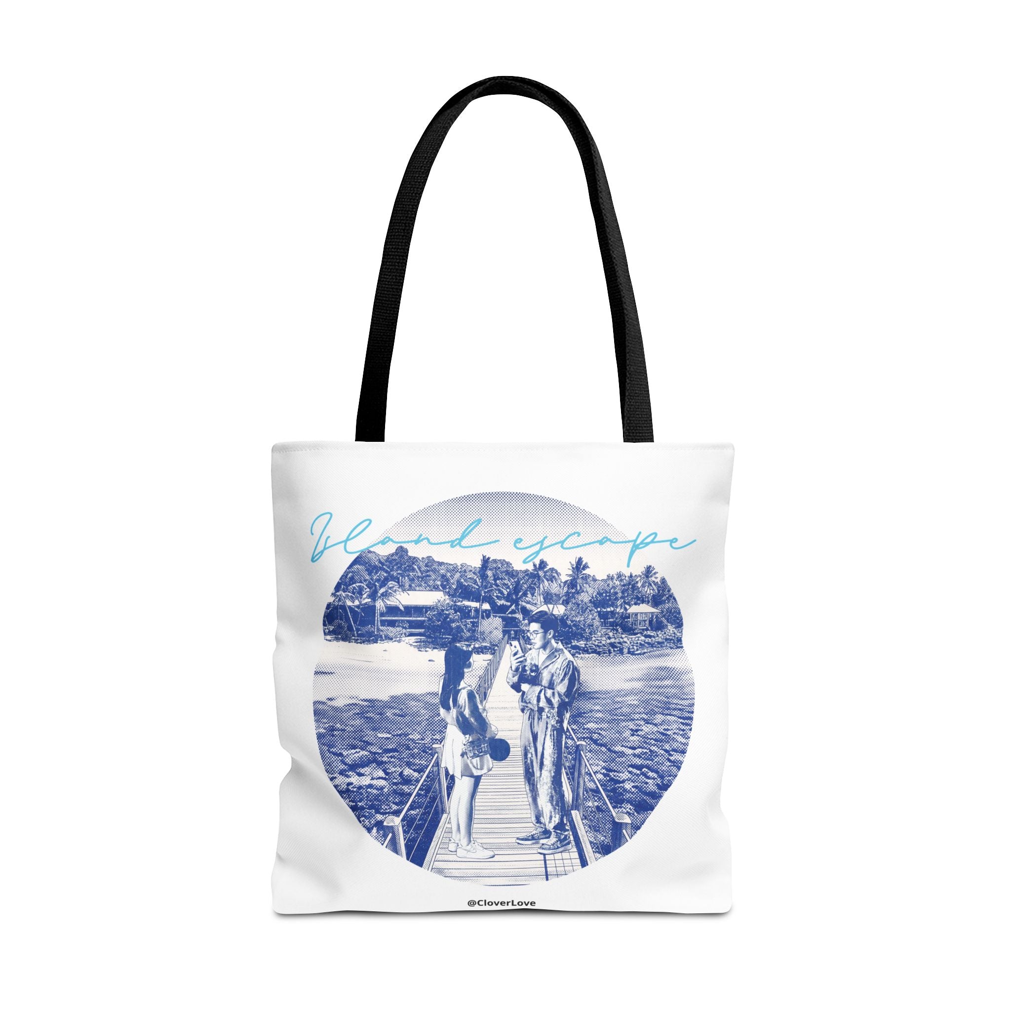 Island Escape Tote Bag | Vintage Beach Travel Canvas Bag