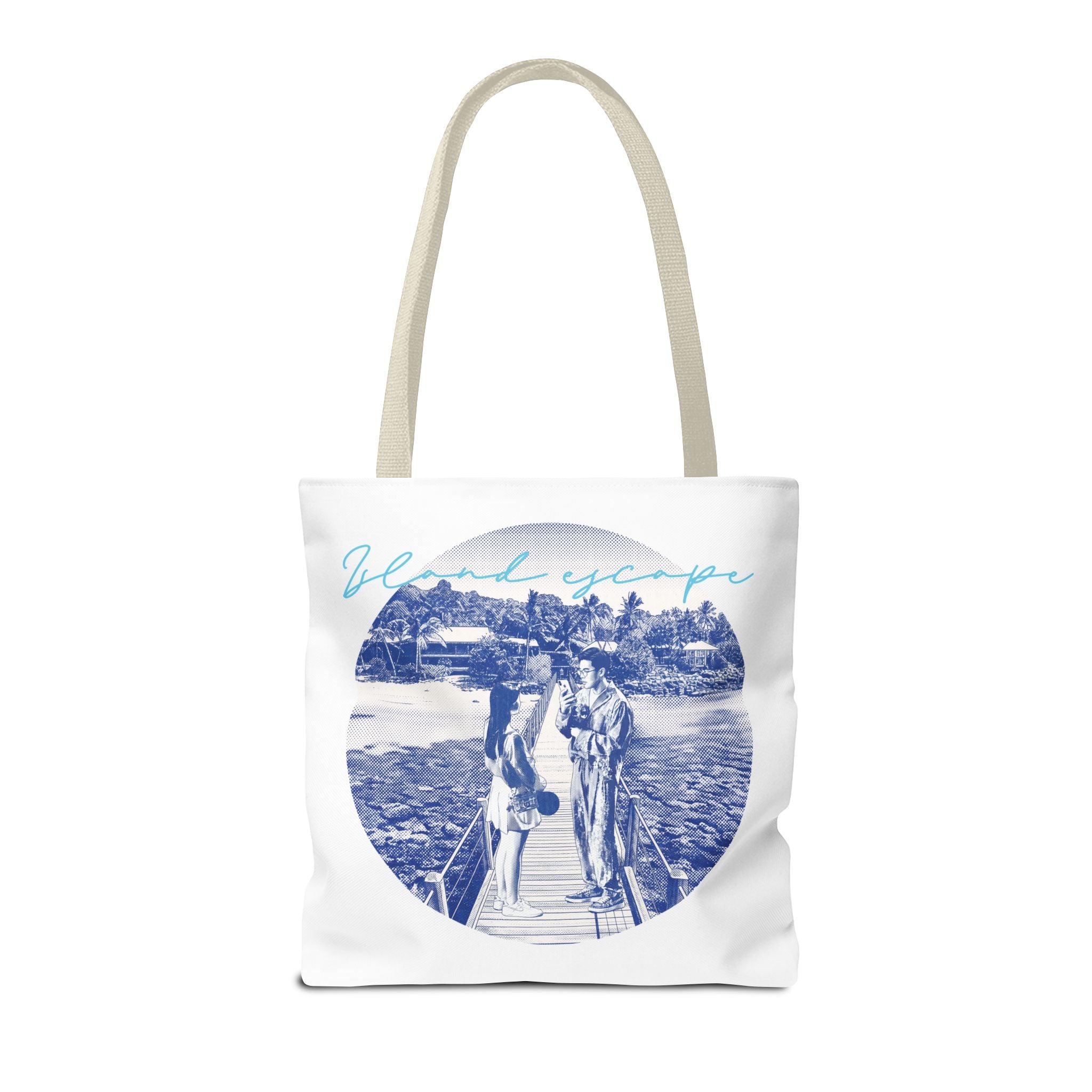Island Escape Tote Bag | Vintage Beach Travel Canvas Bag