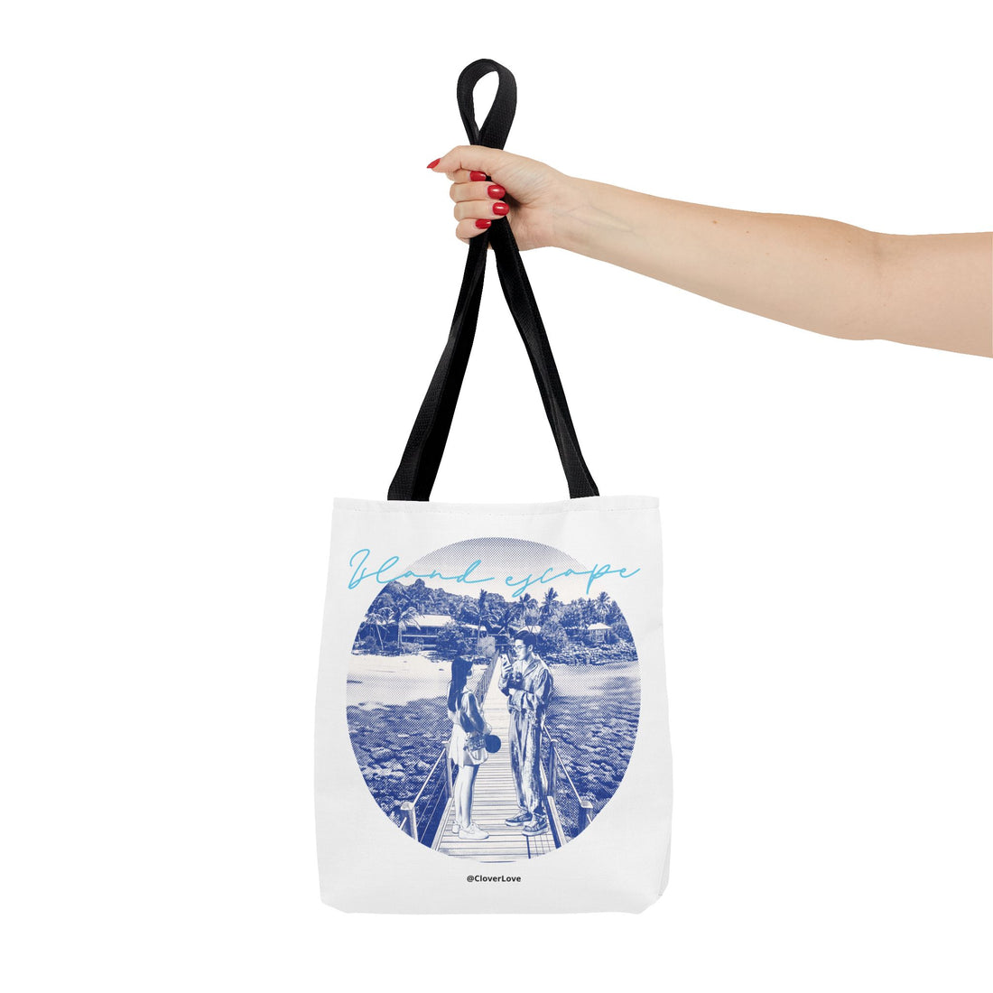 Island Escape Tote Bag | Vintage Beach Travel Canvas Bag