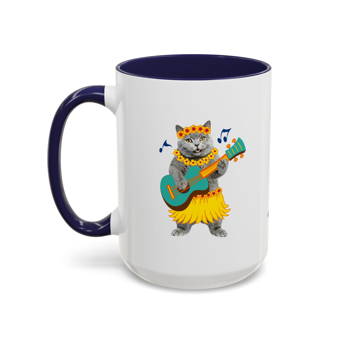 Tropical Summer Cat Mug | Personalized Pet Photo Coffee Cup With Custom Text