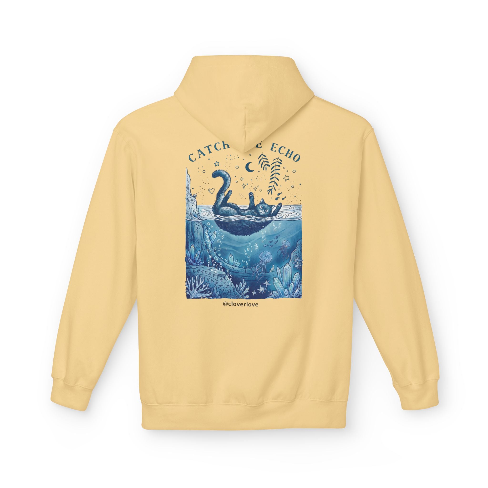 Katzen-Ozean-Abenteuer-Kapuzenpullover | Vintage Unterwasser-Grafik-Sweatshirt