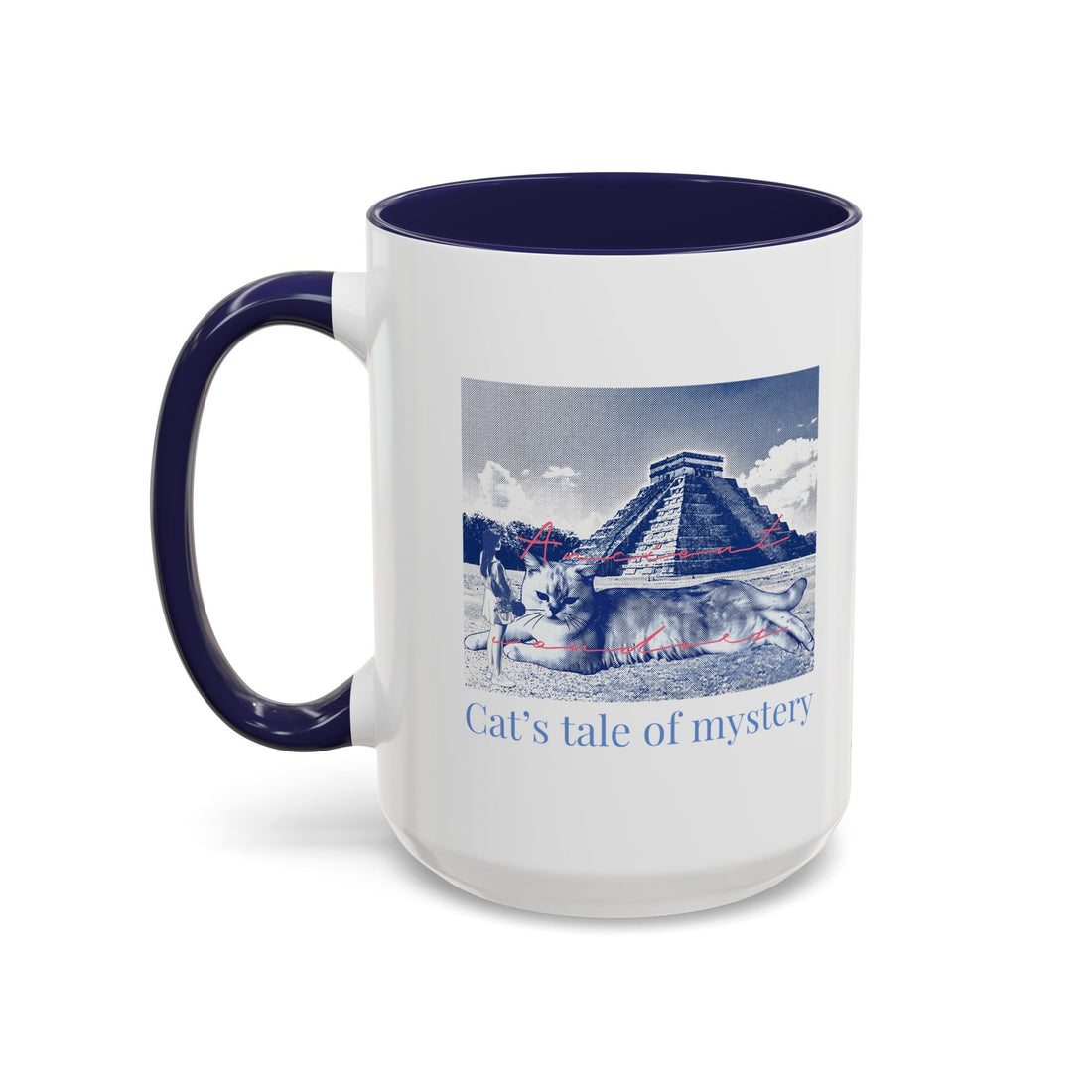 Chichen Itza Cat Travel Mug - Mexico Landmark Coffee Cup for Cat Lovers