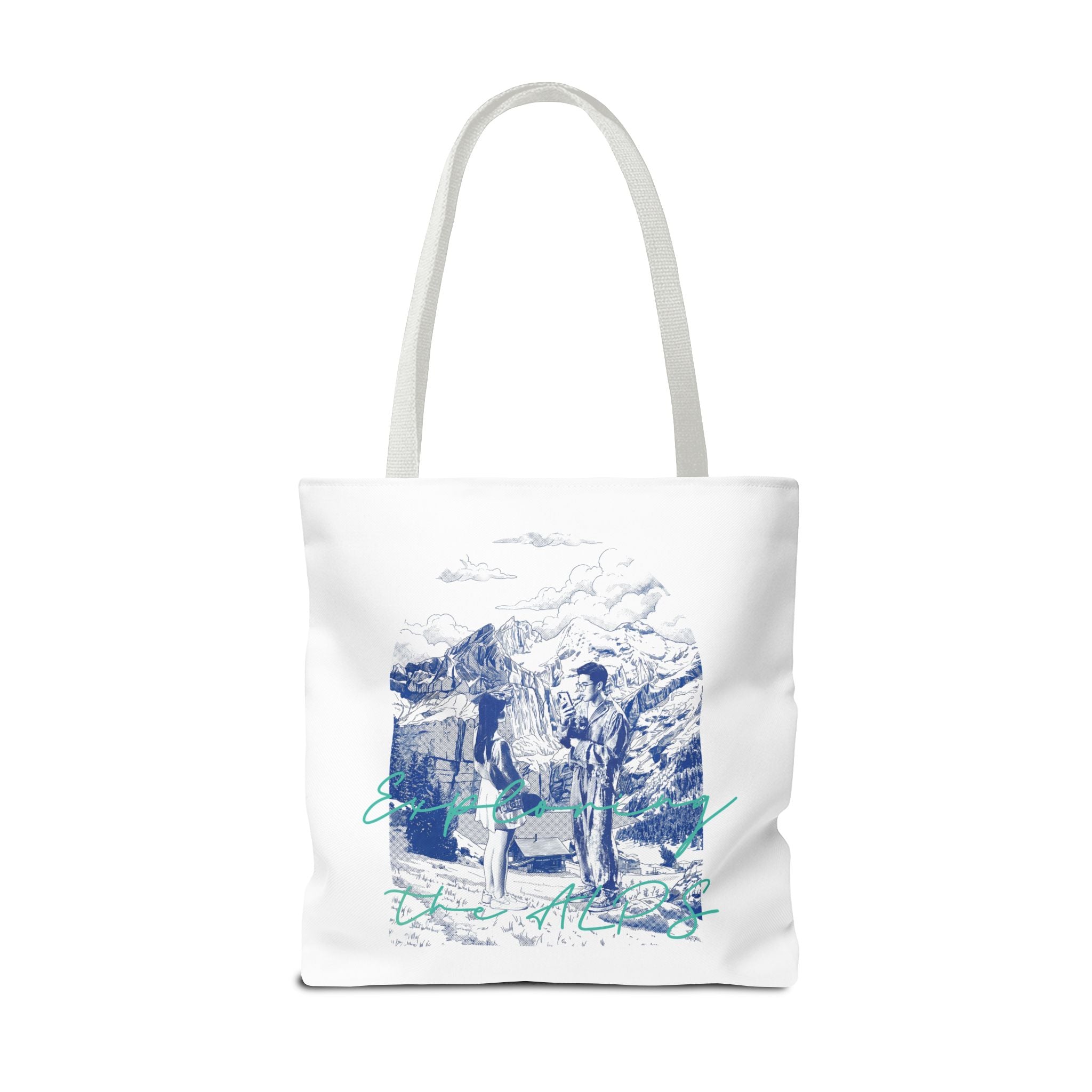 Travel Adventure Tote Bag | Vintage Mountain Explorer Canvas Bag