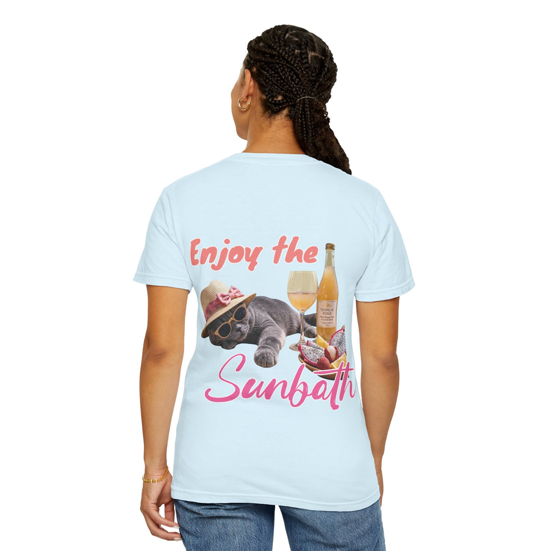 Custom Cat Vacation T-Shirt - Beach Sunbath Cat Lover Gift