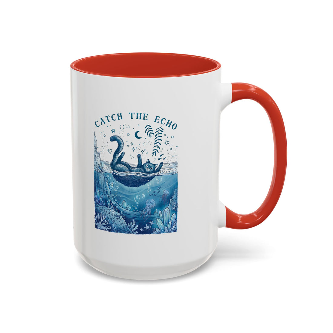 Cat's Ocean Echo Mug - Cute Underwater Cat Lover Coffee Cup