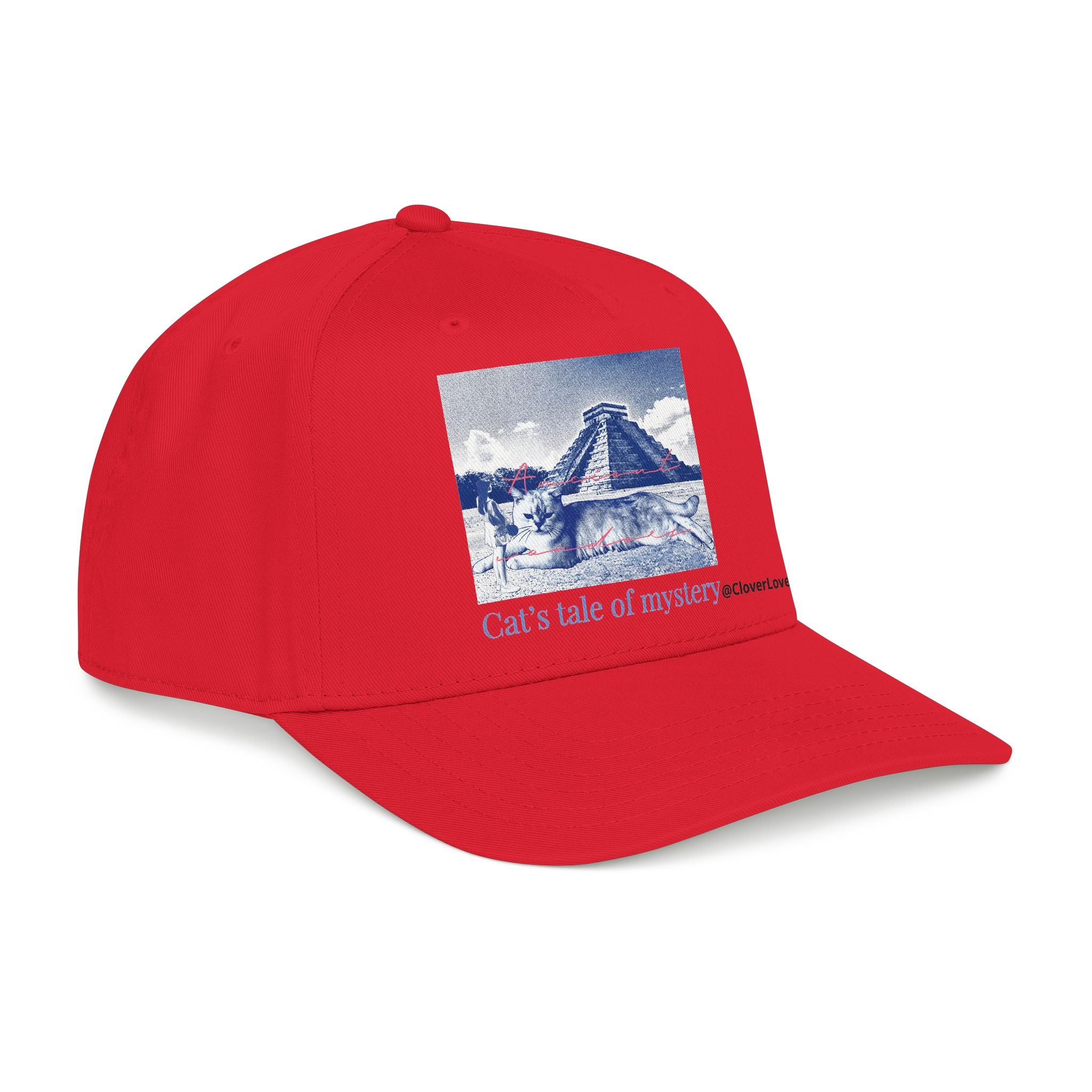 Mexico Travel Cat Hat - Chichen Itza Baseball Cap, Cat Lover Gift