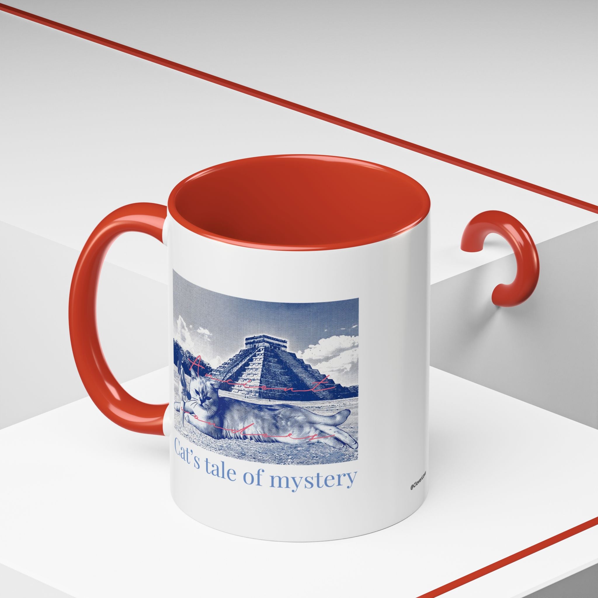 Chichen Itza Cat Travel Mug - Mexico Landmark Coffee Cup for Cat Lovers