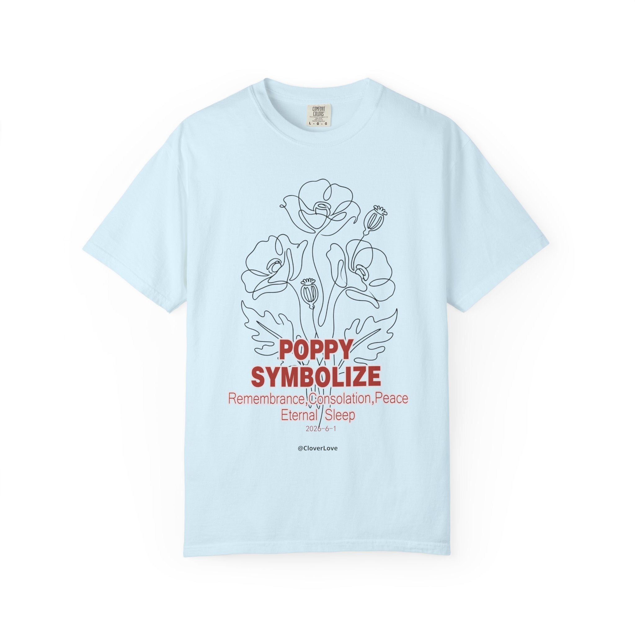 Poppy Flower T-Shirt - Memorial Botanical Graphic Shirt for Flower Lovers