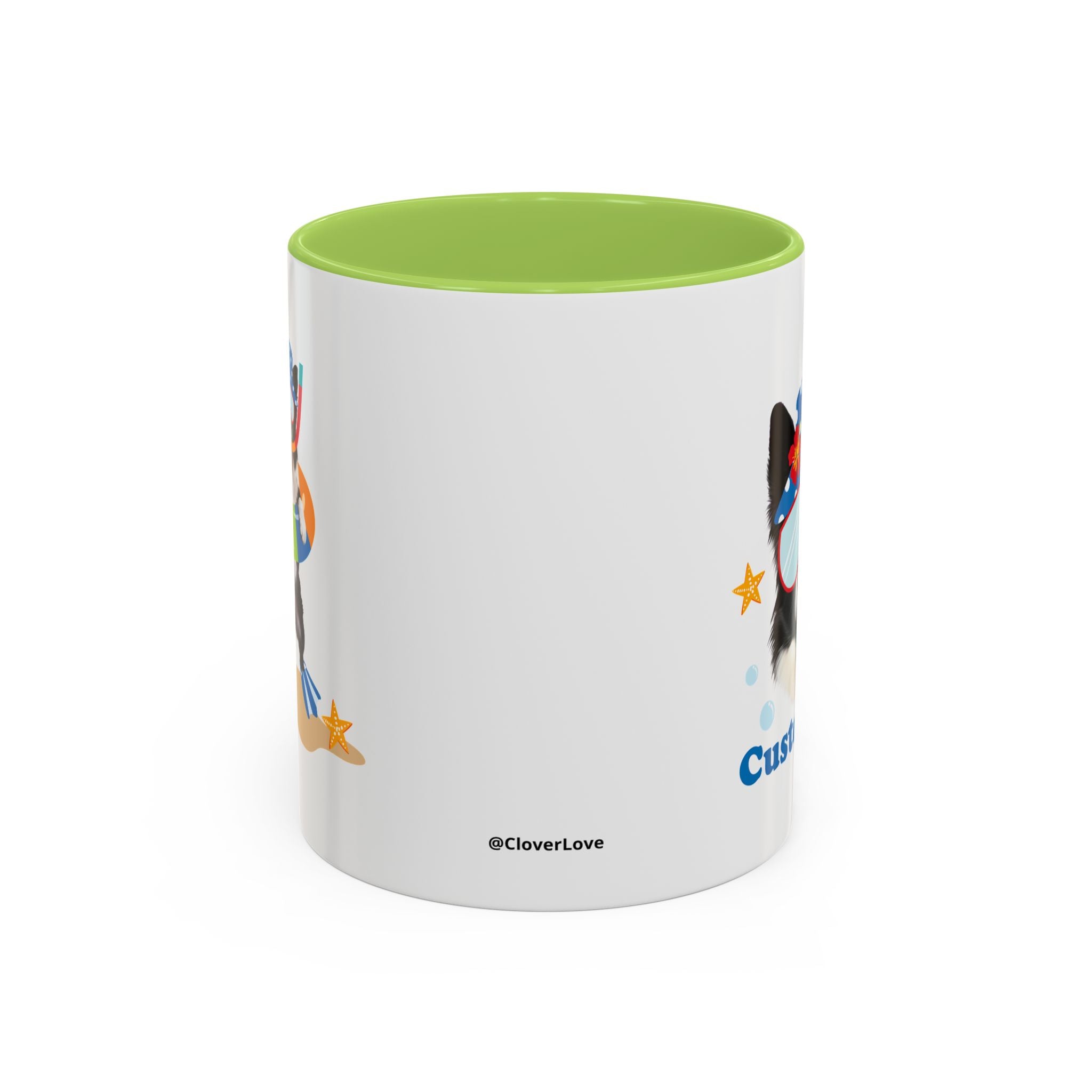 Sommer Tauchhund Tasse | Personalisierte Hundefoto Kaffeetasse mit individuellem Text