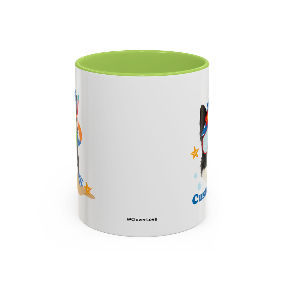 Sommer Tauchhund Tasse | Personalisierte Hundefoto Kaffeetasse mit individuellem Text