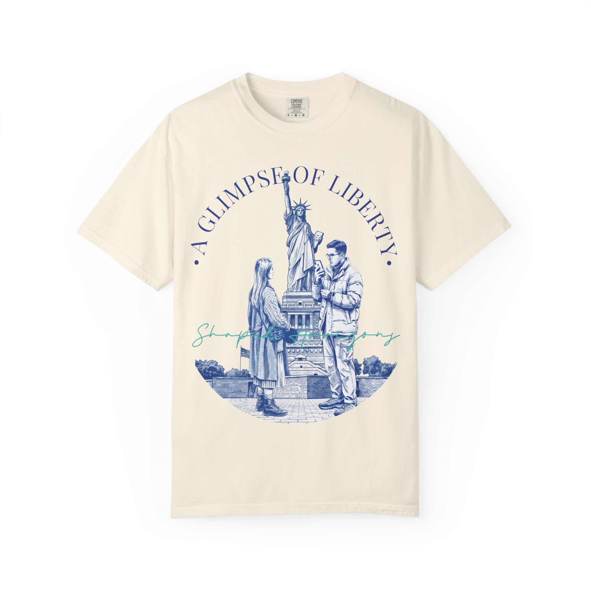 Custom Statue of Liberty Travel Memory T-Shirt - Couple Vacation Gift