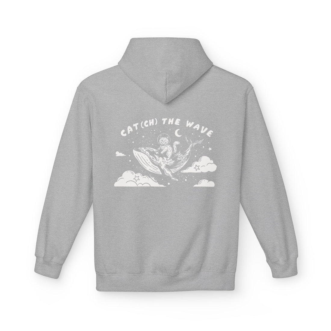Cat & Whale Adventure Hoodie | Vintage Ocean Graphic Sweatshirt