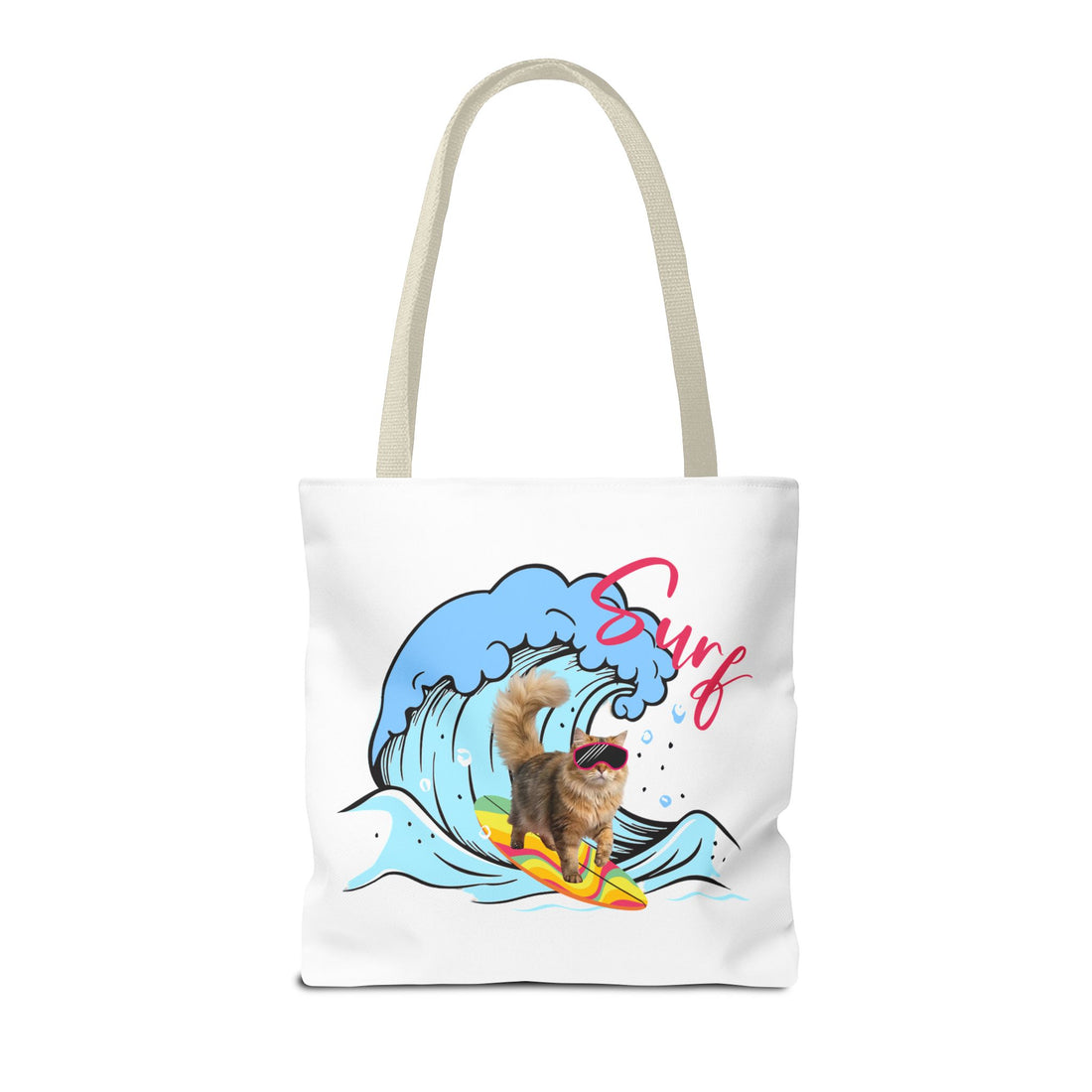 Funny Cat Tote Bag | Custom Pet Photo Shark Summer Bag